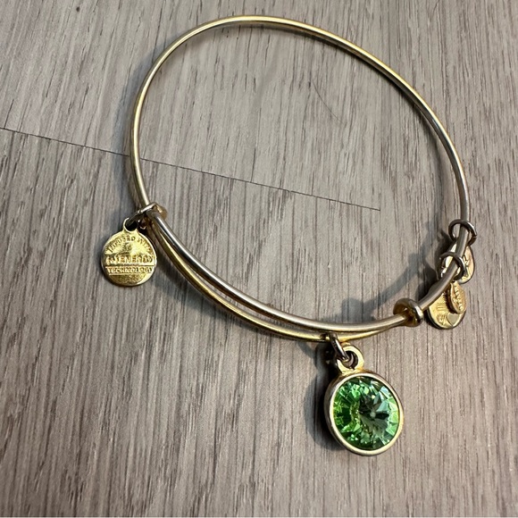 Alex and Ani August Birthstone Charm Bangle Peridot Bracelet - Picture 2 of 5